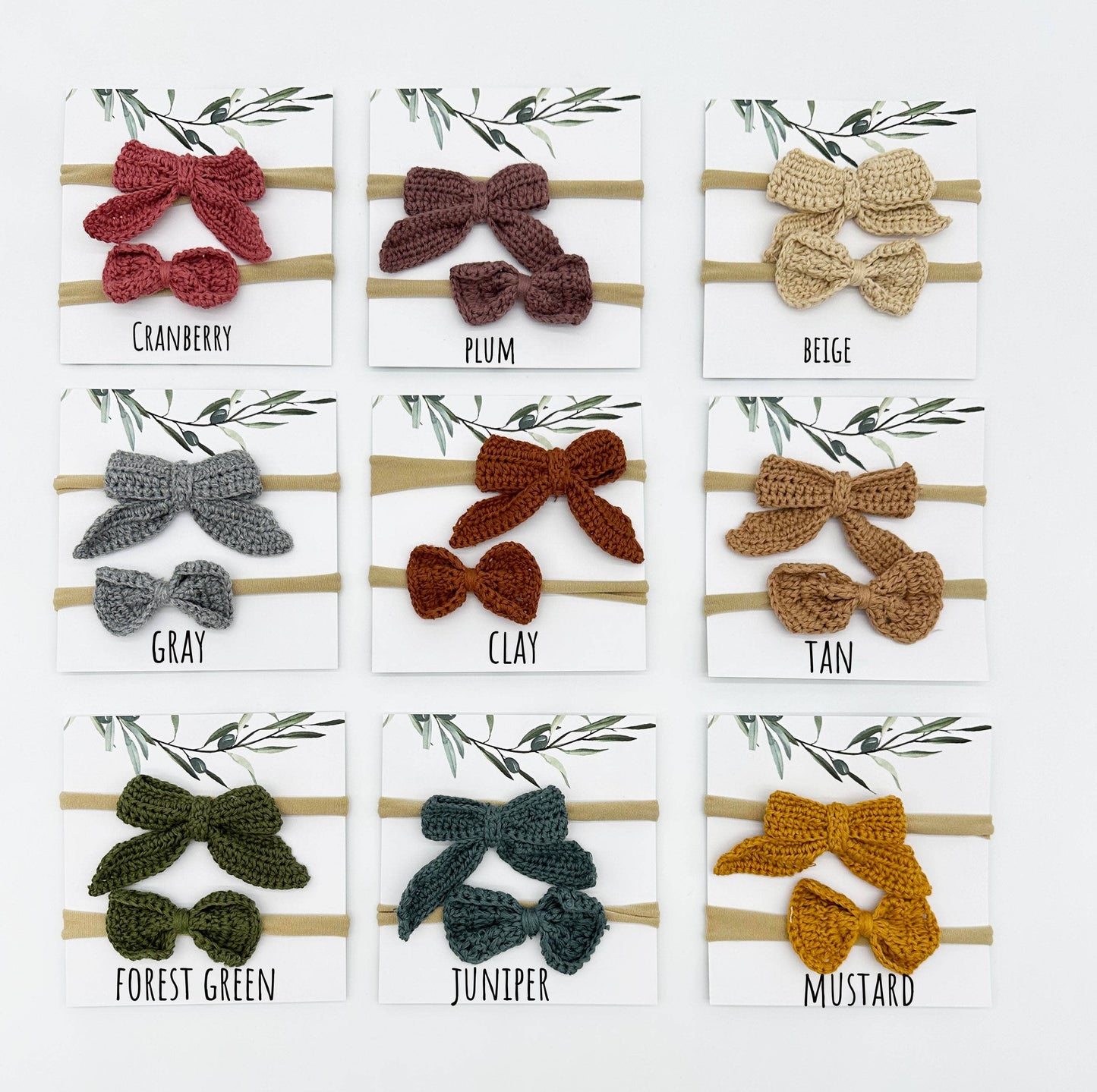 Crochet Bow Headband 2-Piece Set