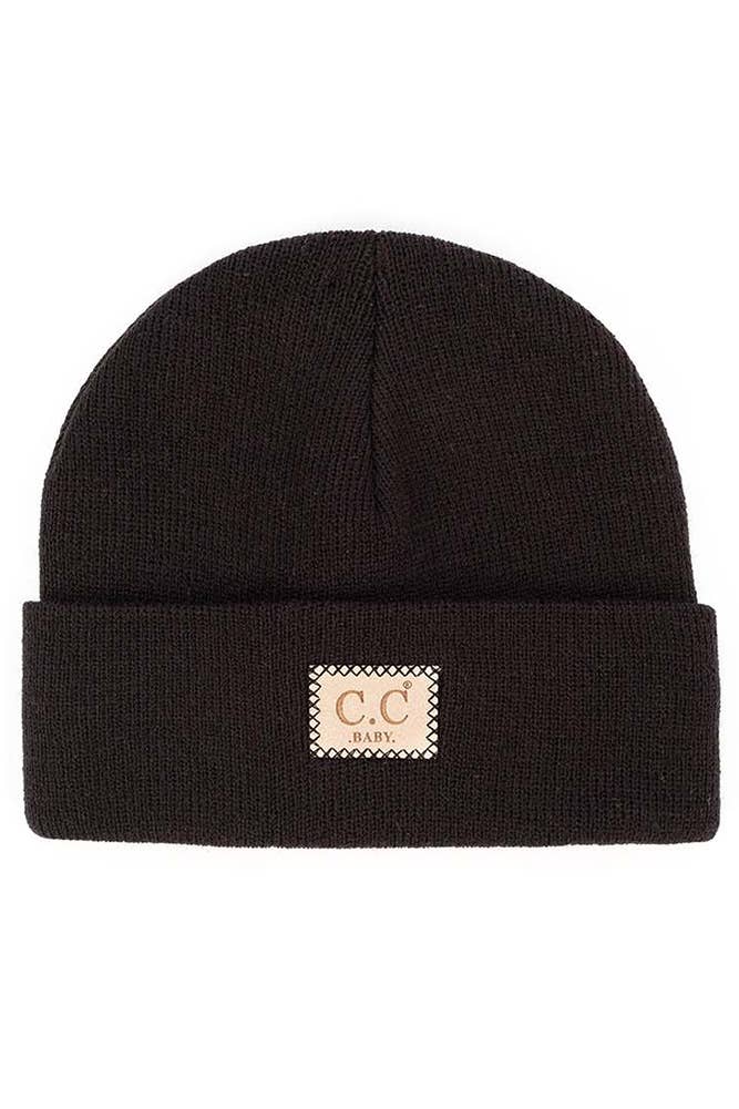 C.C Baby Classic Rib Beanie with C.C Suede Patch