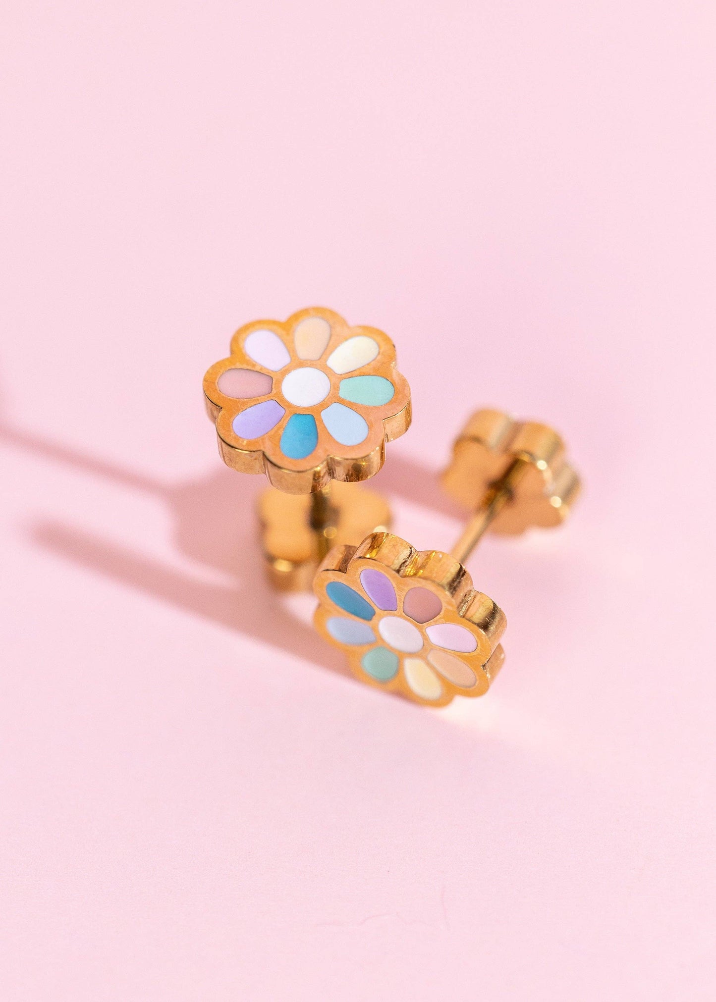 Rainbow Daisy Stud Earrings