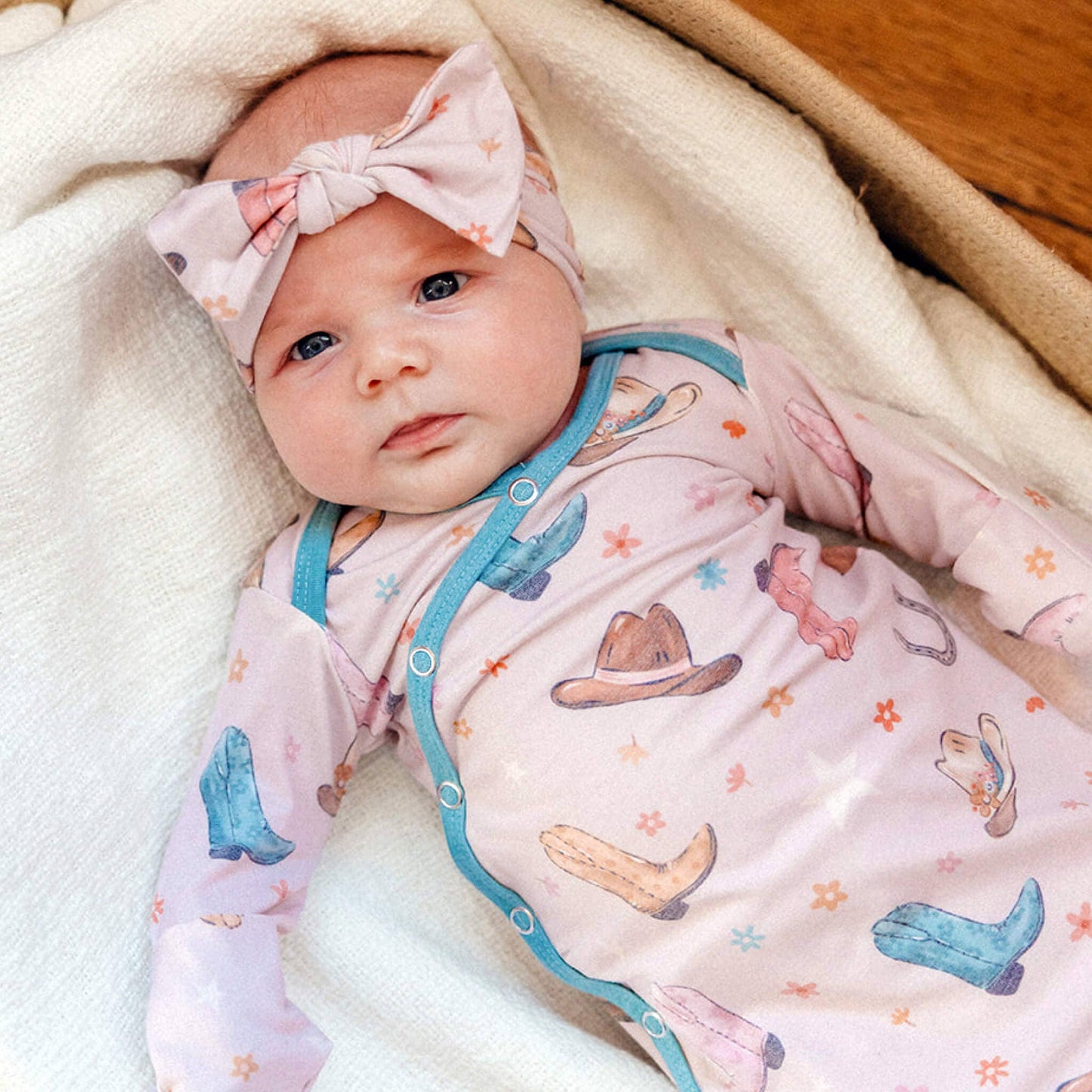 Copper Pearl | Newborn Knotted Gown - Cheyenne