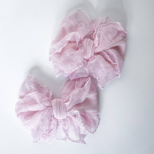 Rockin Royalty - Ruffle Clip Set- Baby Pink