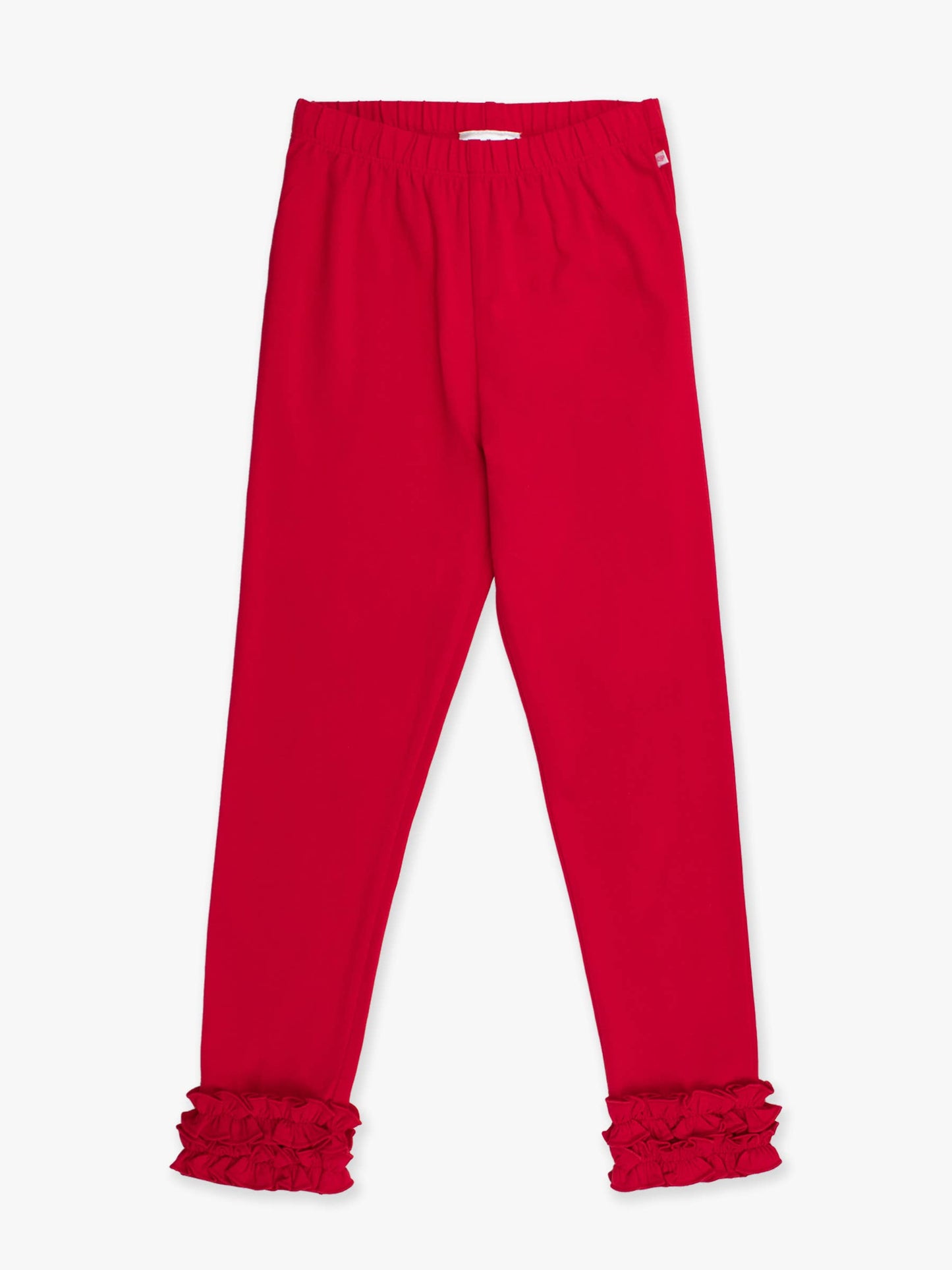 RuffleButts + RuggedButts - Girls Red Classic Ruffle Leggings