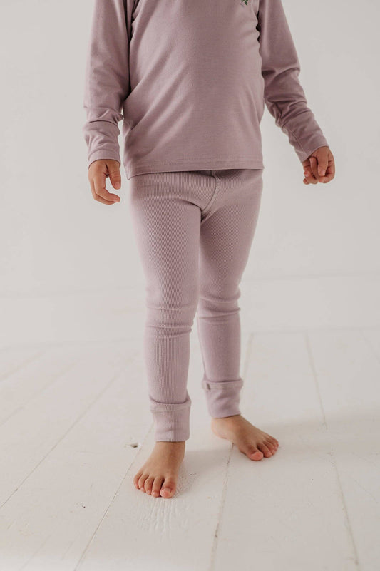 Lavender Ribbed Bamboo/Cotton Leggings