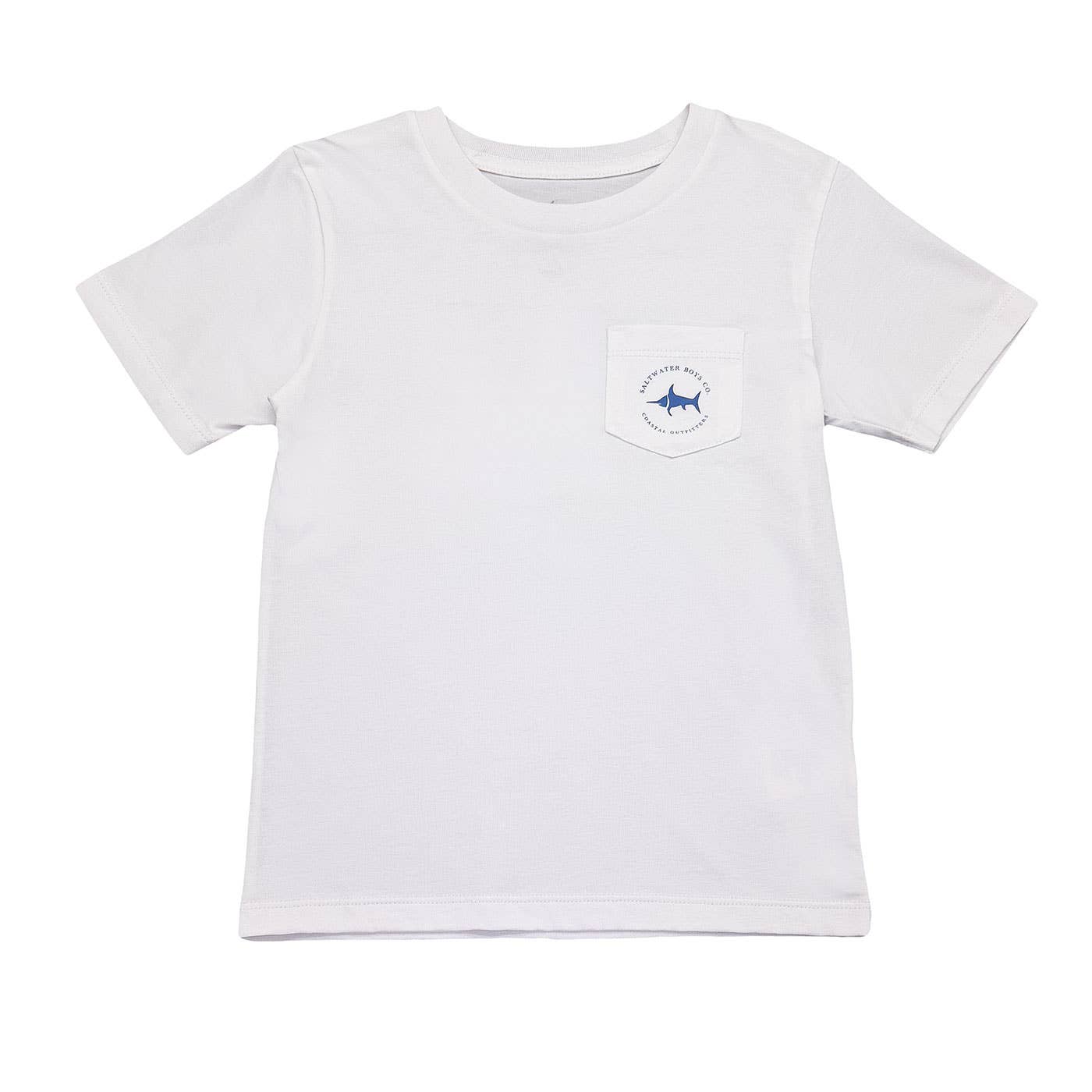 Saltwater Boys Company - Boys Fishing Pole Flag Graphic Tee -White 
