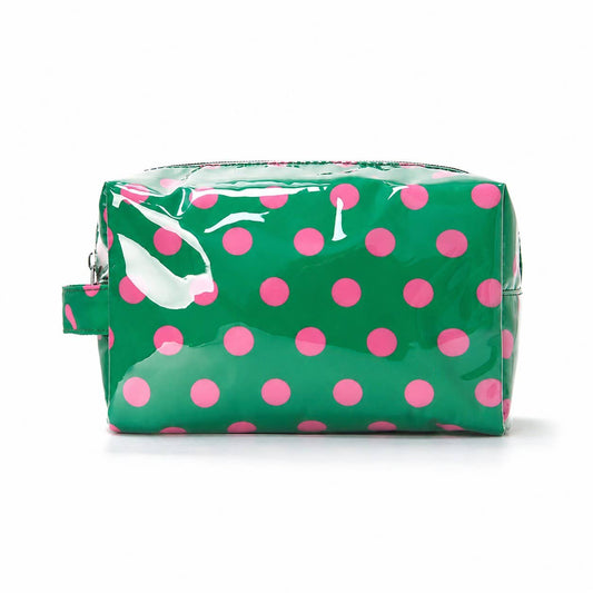 Vinyl Polka Dot Cosmetic Pouch