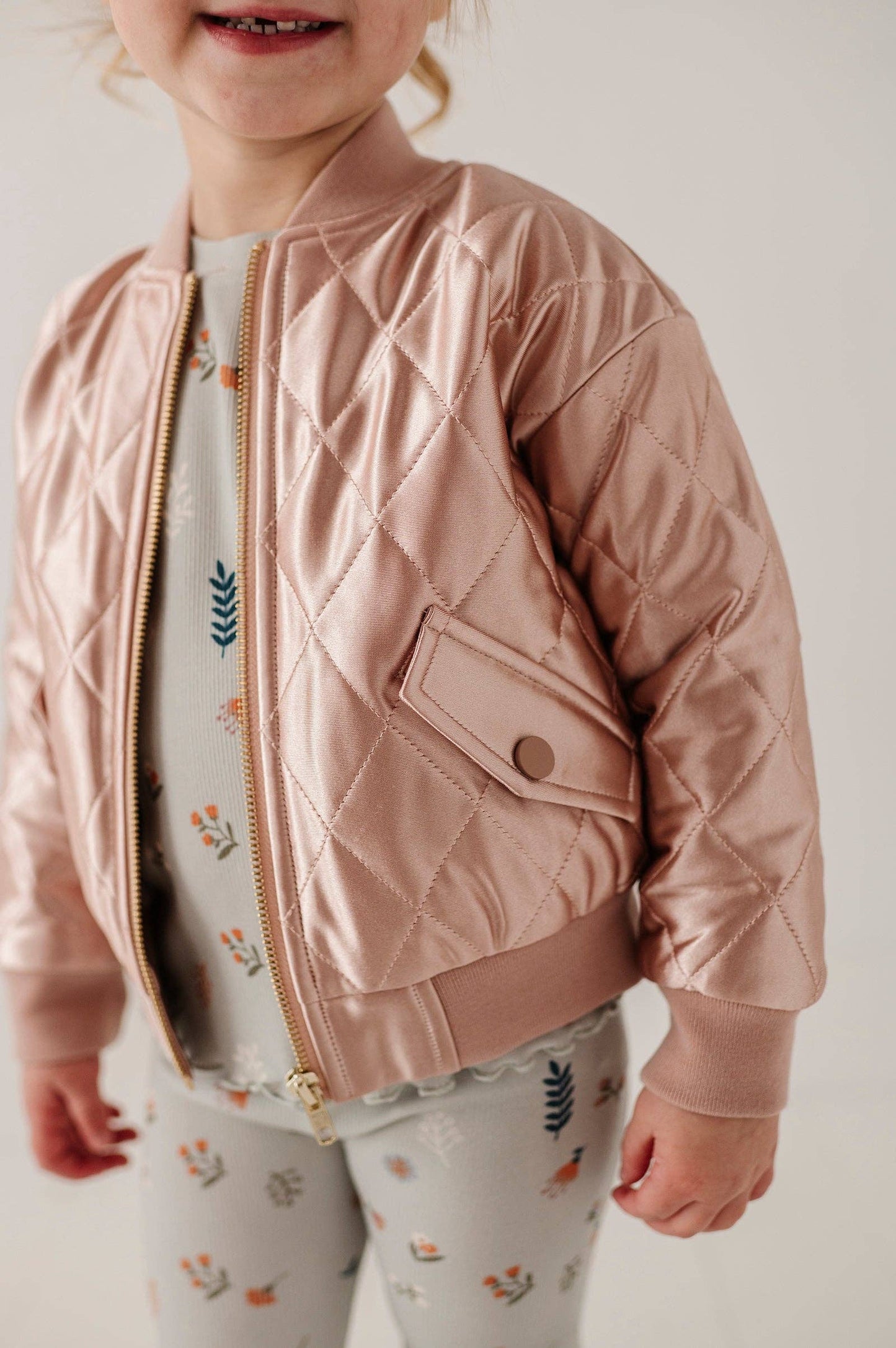 Quilted Bomber Jacket | Misty Rose