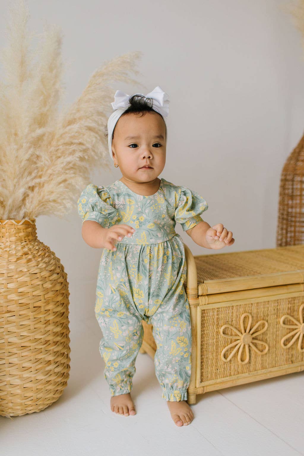 Ollie Jay | Puffed Rosie Romper in Sunlit Sage