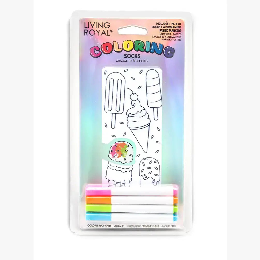Ankle Socks - DIY Coloring Kit - Frozen Ice Cream Treats