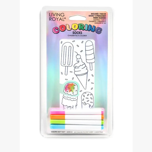 Ankle Socks - DIY Coloring Kit - Frozen Ice Cream Treats