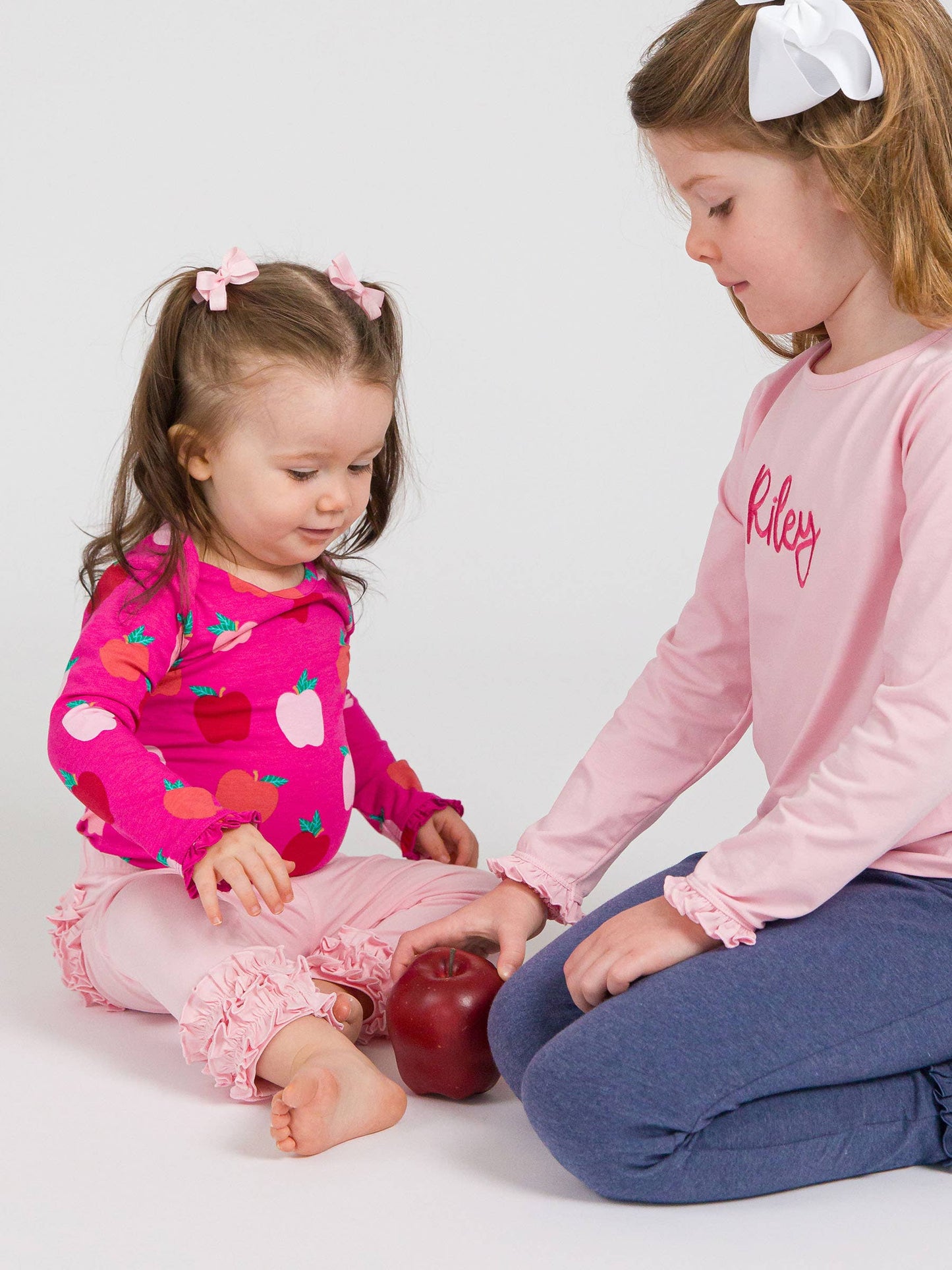 RuffleButts + RuggedButts - Toddler Girls Pink Classic Ruffle Leggings with Signature Rear Ruffles