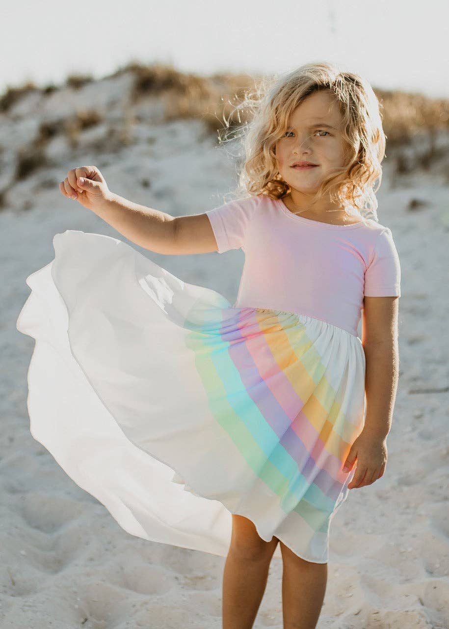 Pastel Rainbow Hi Lo Dress