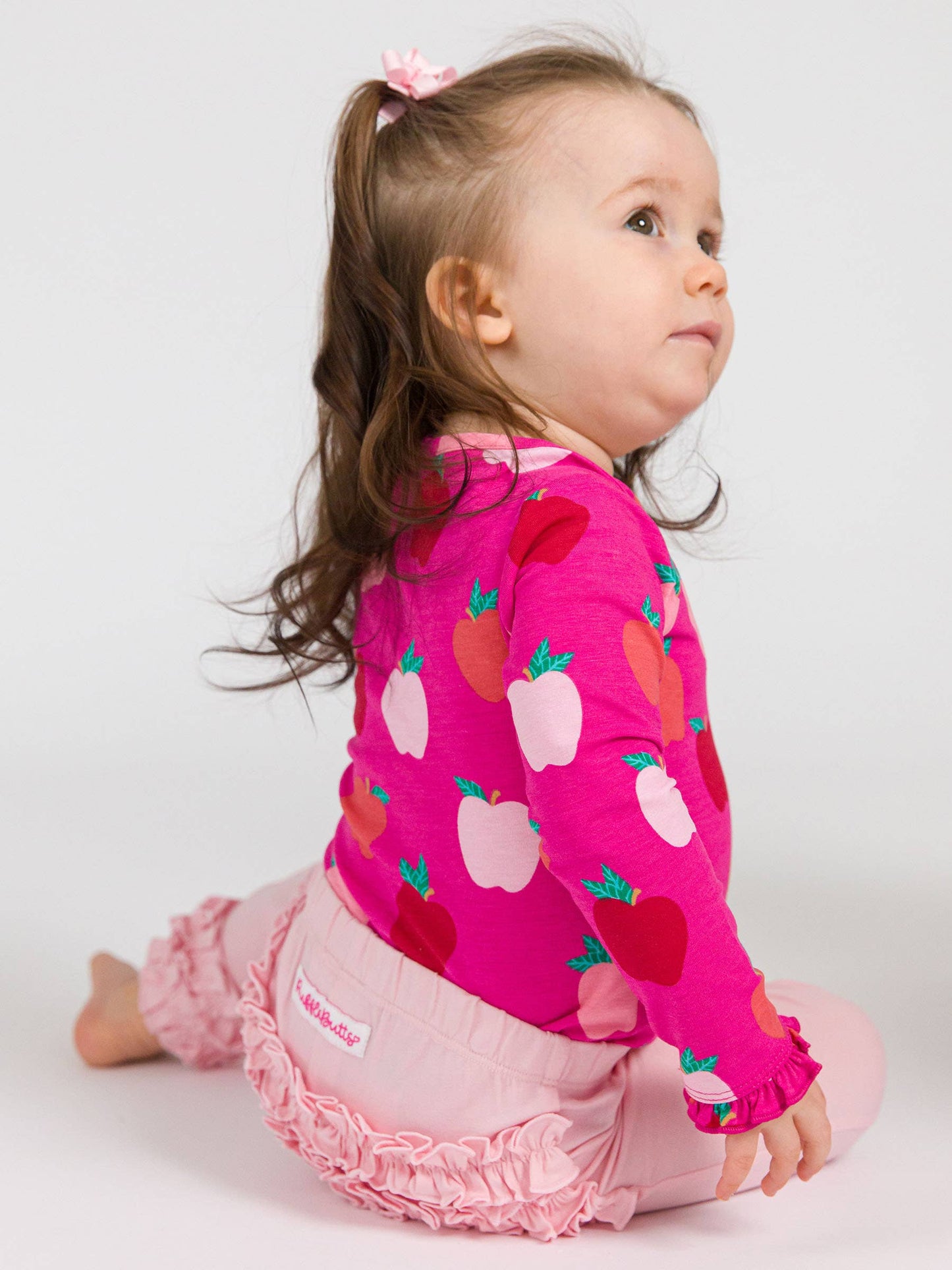 RuffleButts + RuggedButts - Toddler Girls Pink Classic Ruffle Leggings with Signature Rear Ruffles