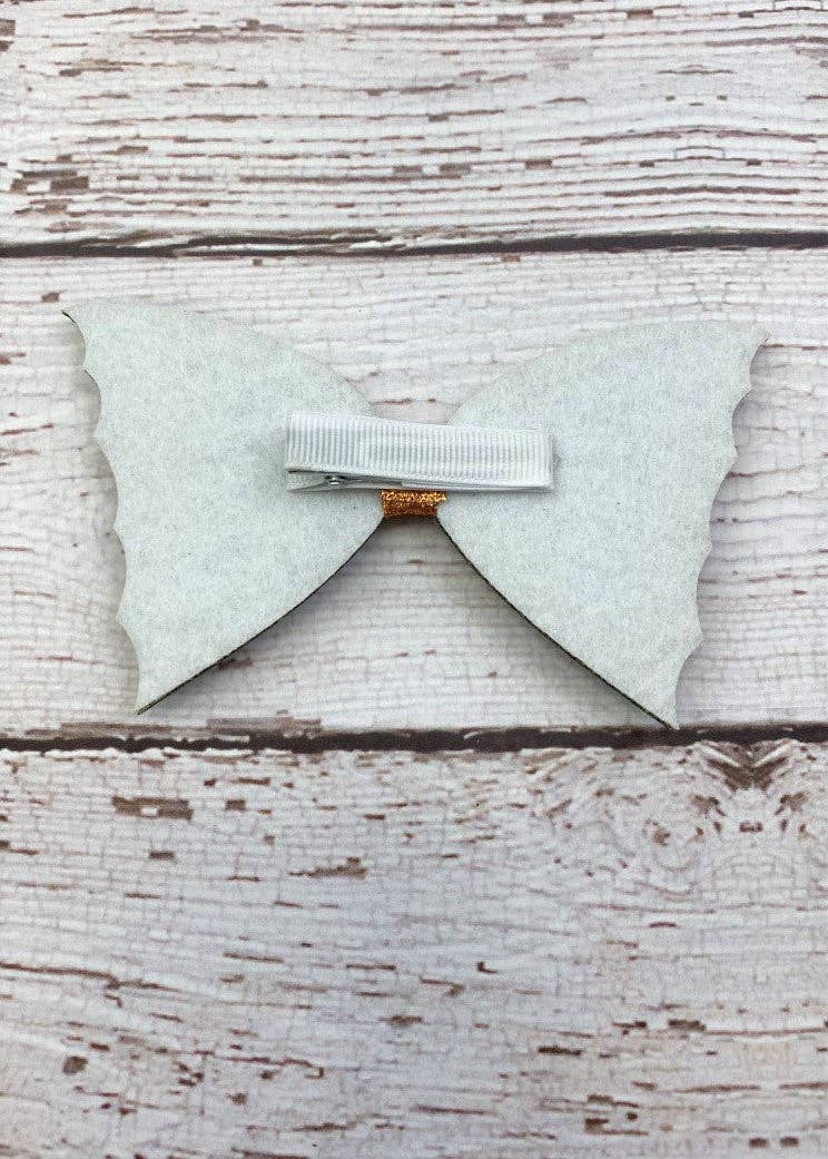 Orange Glitter Bow Bat Clippie