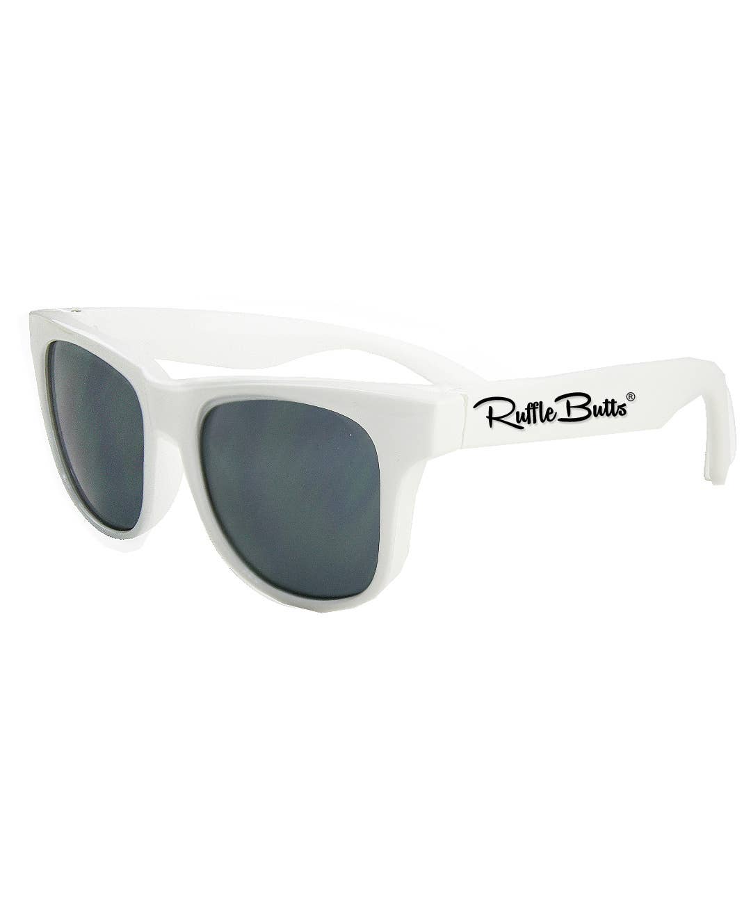RuffleButts + RuggedButts - Kids White Sunglasses