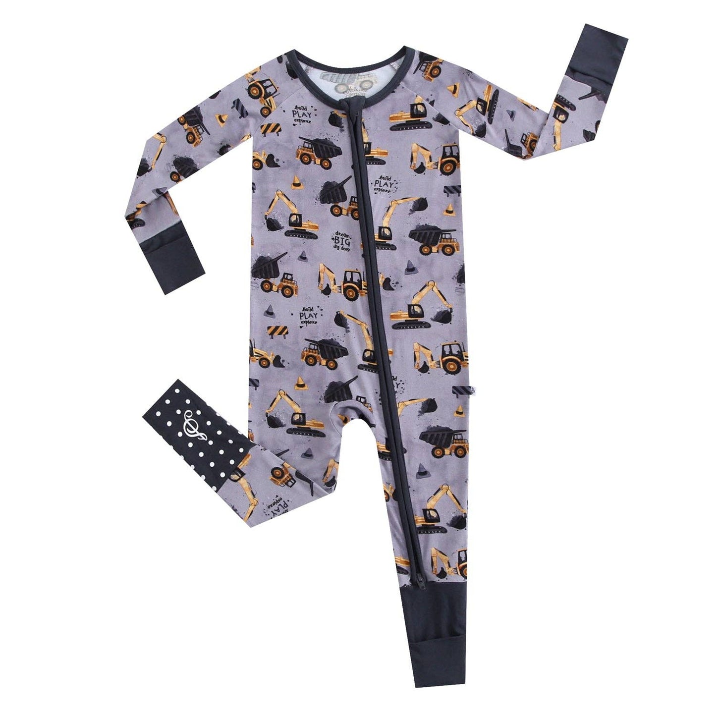 Snooze Crew Baby Bamboo Zipper Romper Pajama Set