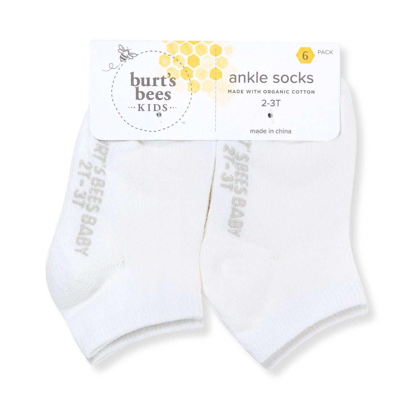 Burt's Bees Baby - Solid Organic Cotton Baby Ankle Socks 6 Pack