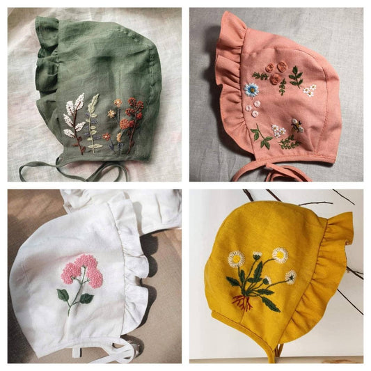 Embroidered Baby Sun Bonnet | Collection Vivian