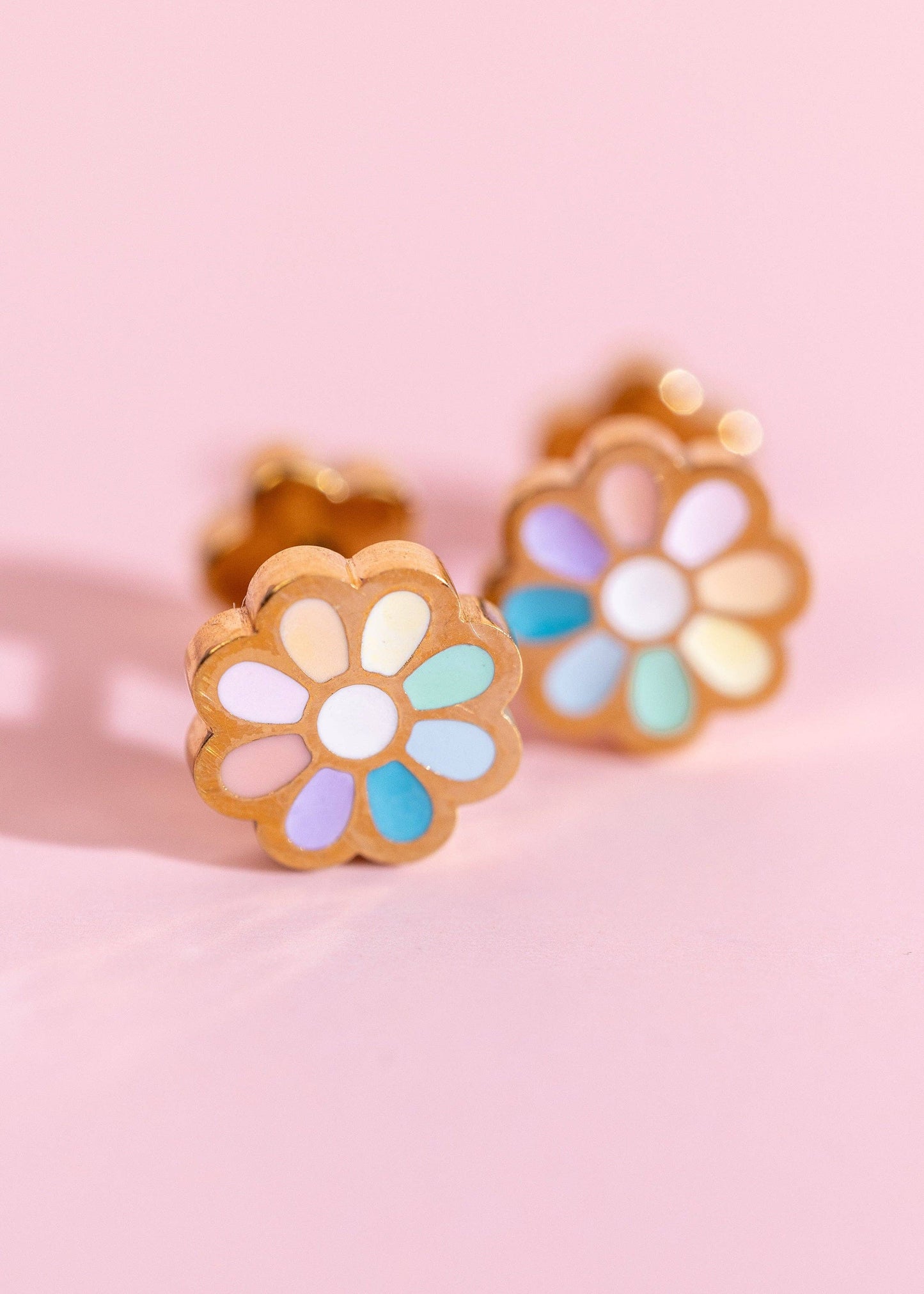 Rainbow Daisy Stud Earrings