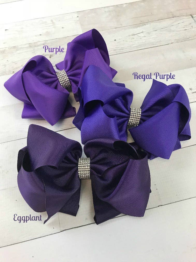 Oversize Rhinestone Hair Bows - Alligator Clip - 5.5"