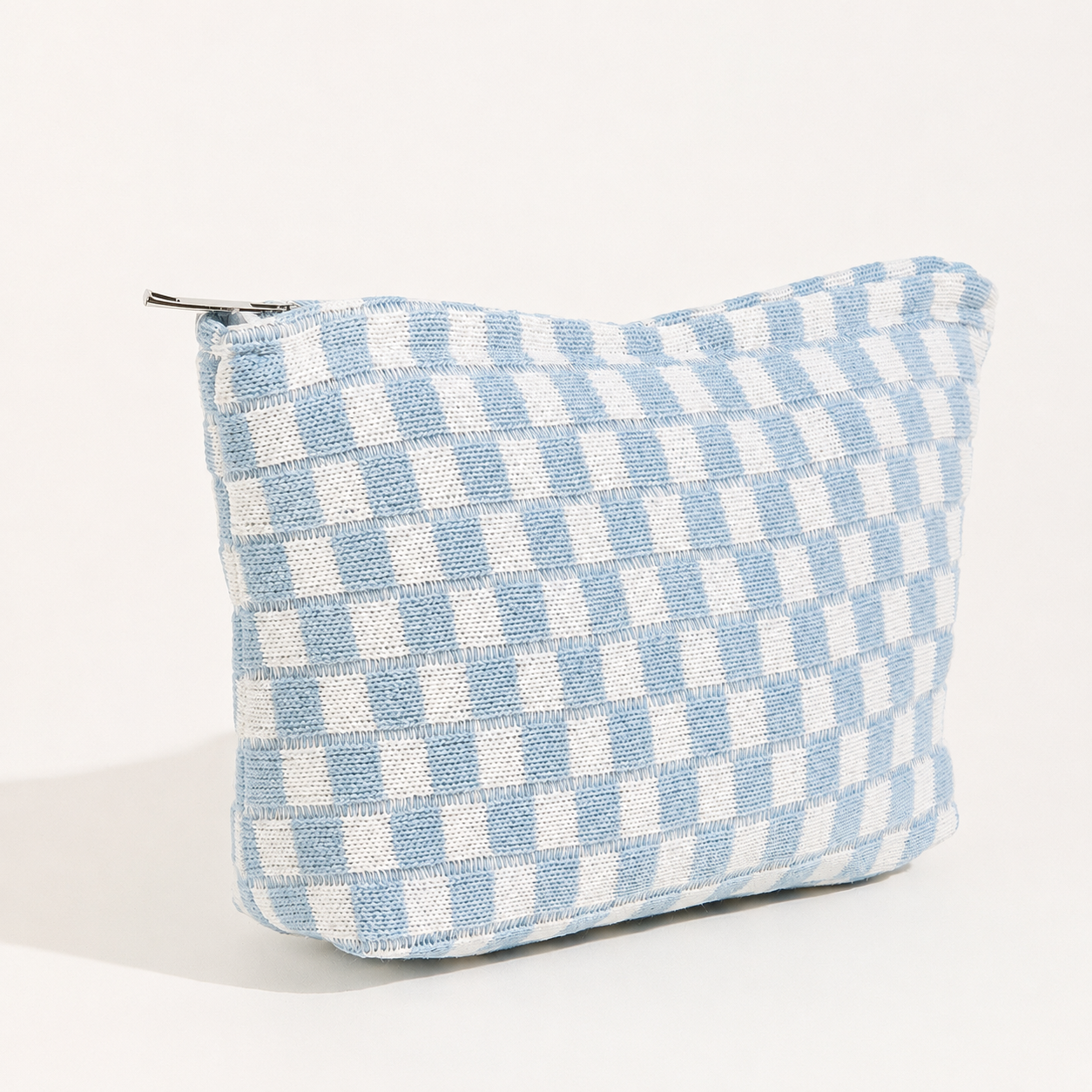 Checkered Cosmetic Makeup Bag
