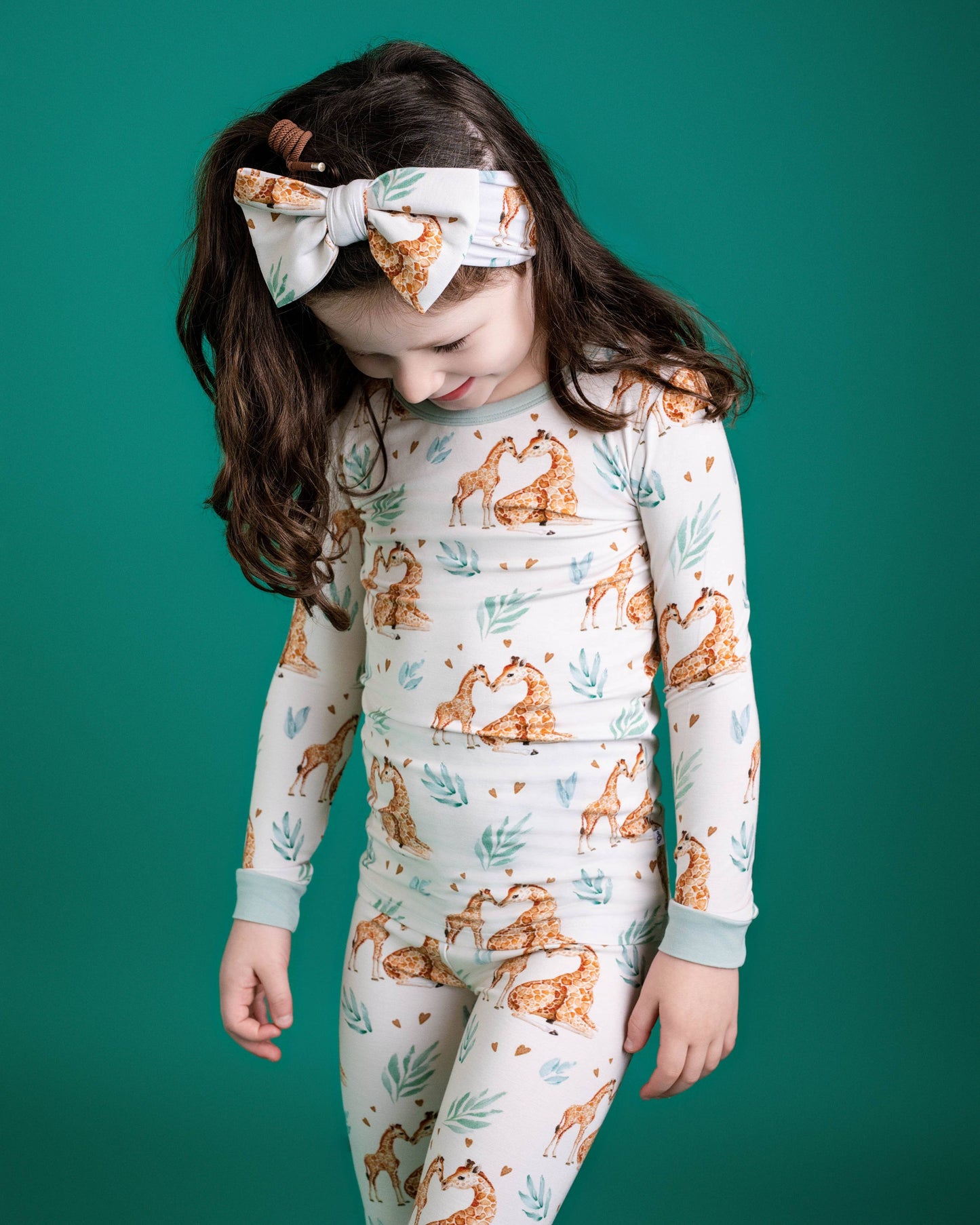 Mother's Love (Giraffe) Long Sleeve Kids Bamboo Pajama Set