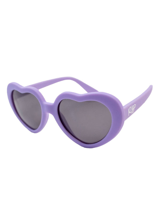 RuffleButts + RuggedButts - Girls Lavender Heart Shaped Sunglasses