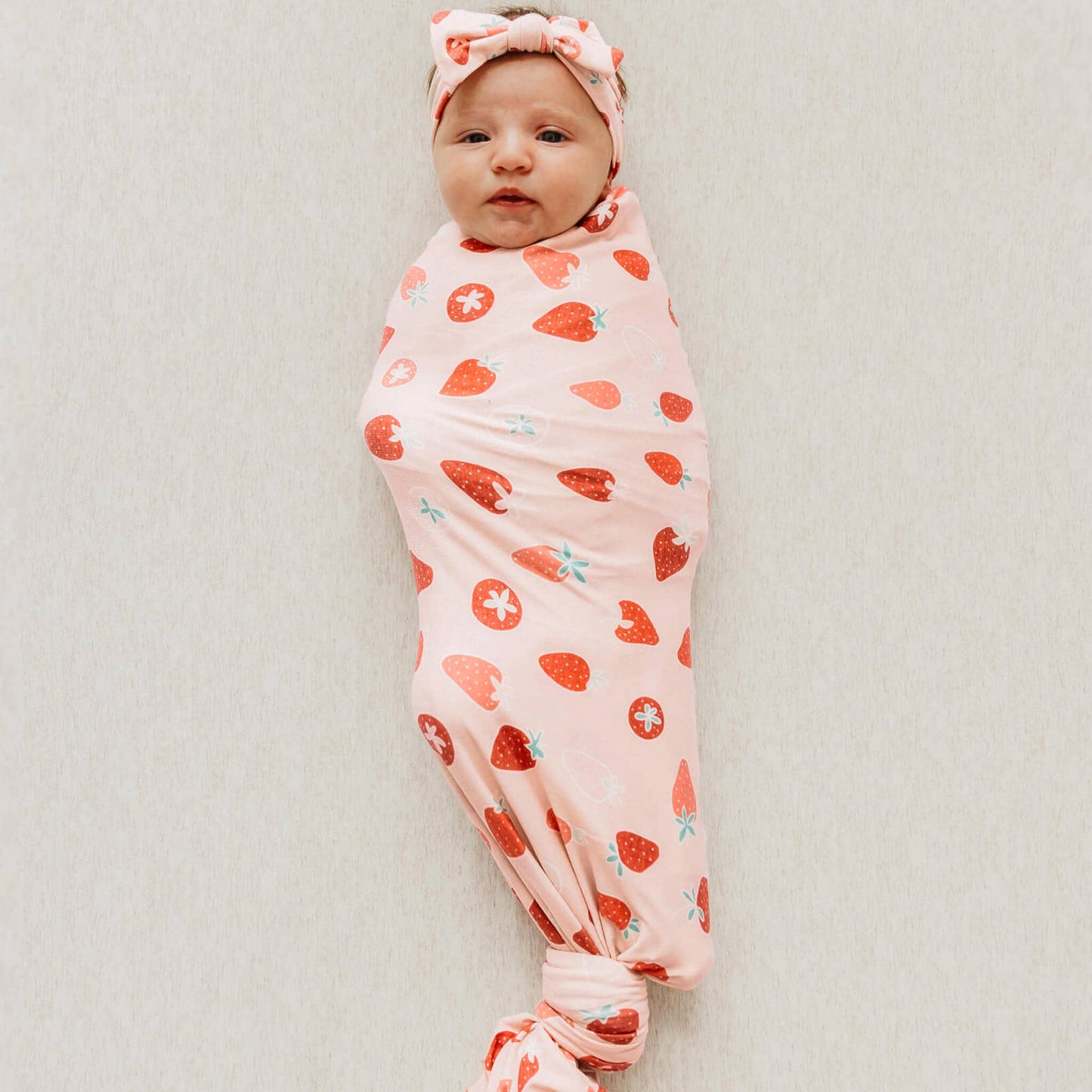 Copper Pearl | Knit Swaddle Blanket - Strawberry