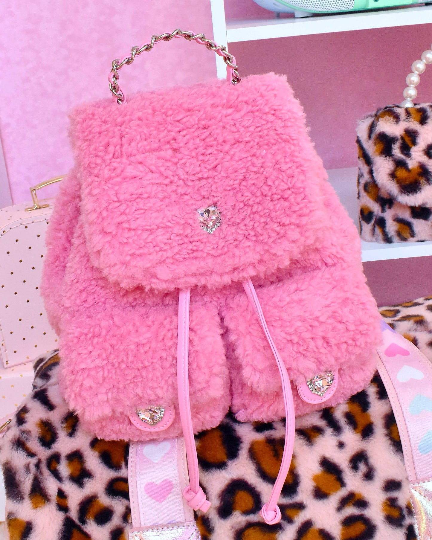 OMG Accessories - Sherpa Flap Mini Backpack