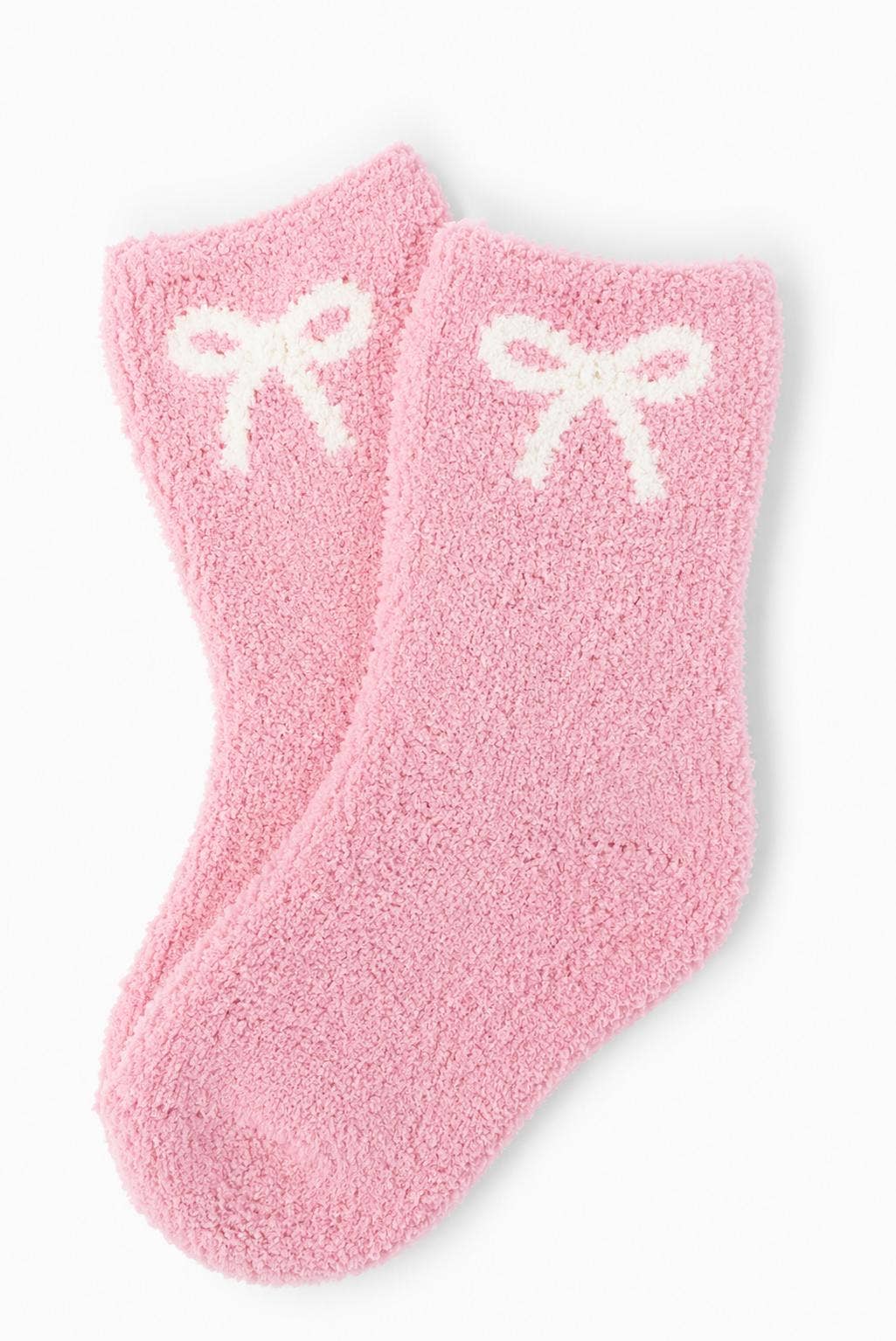 Light Pink/Coconut Bow Cozy Socks