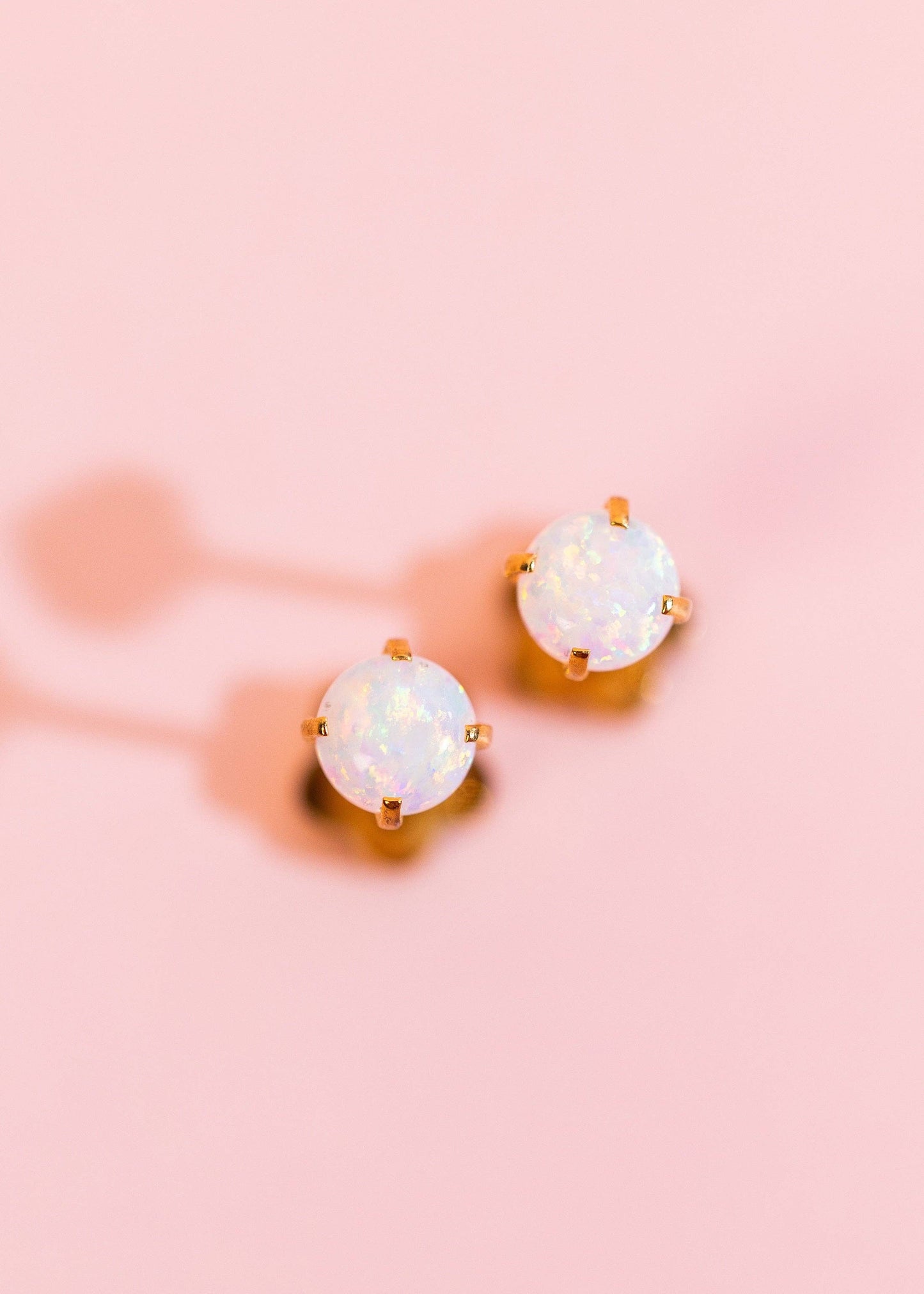White Opal Earrings