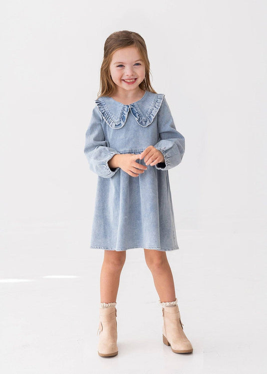 Girls Denim Days Long Sleeve Dress