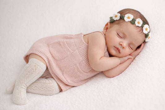 Olivia Knitted Newborn Dress - 4pc Set