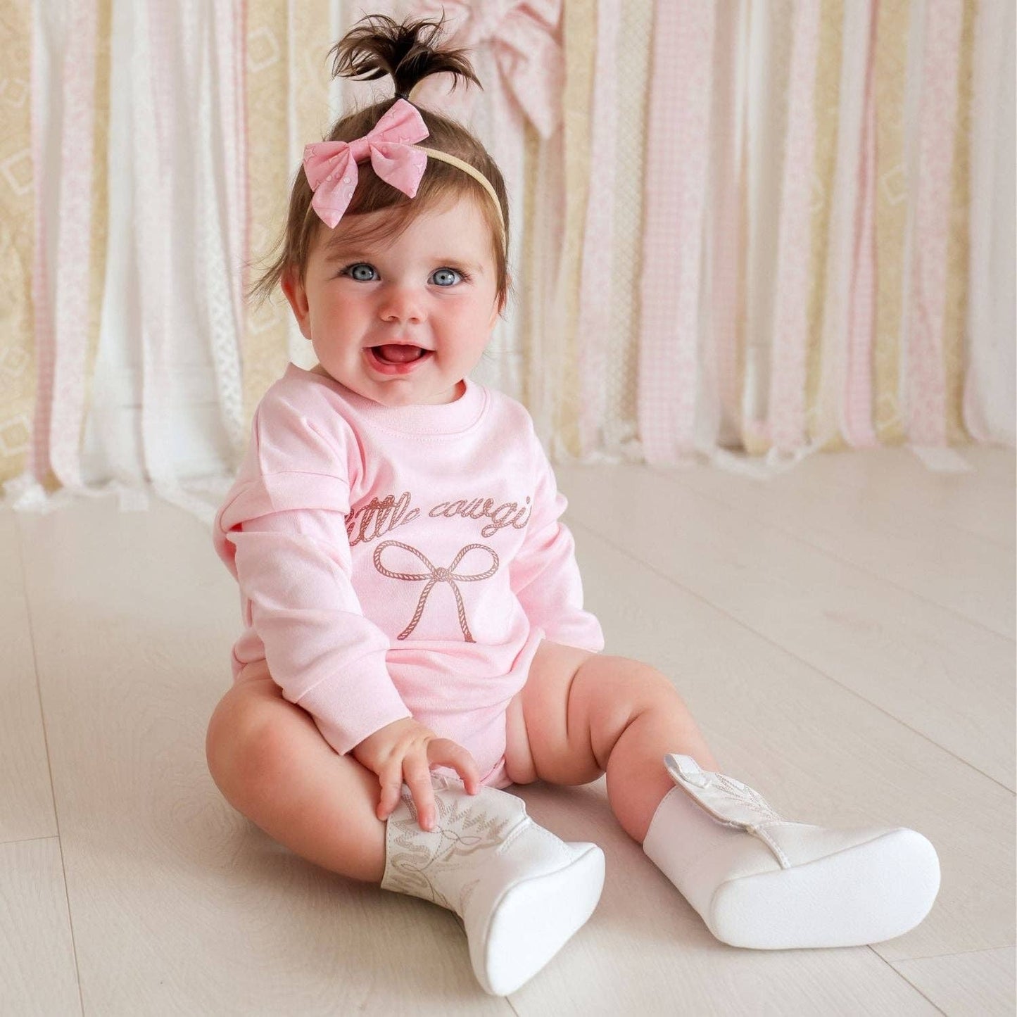 Little Cowgirl Western Long Sleeve Romper