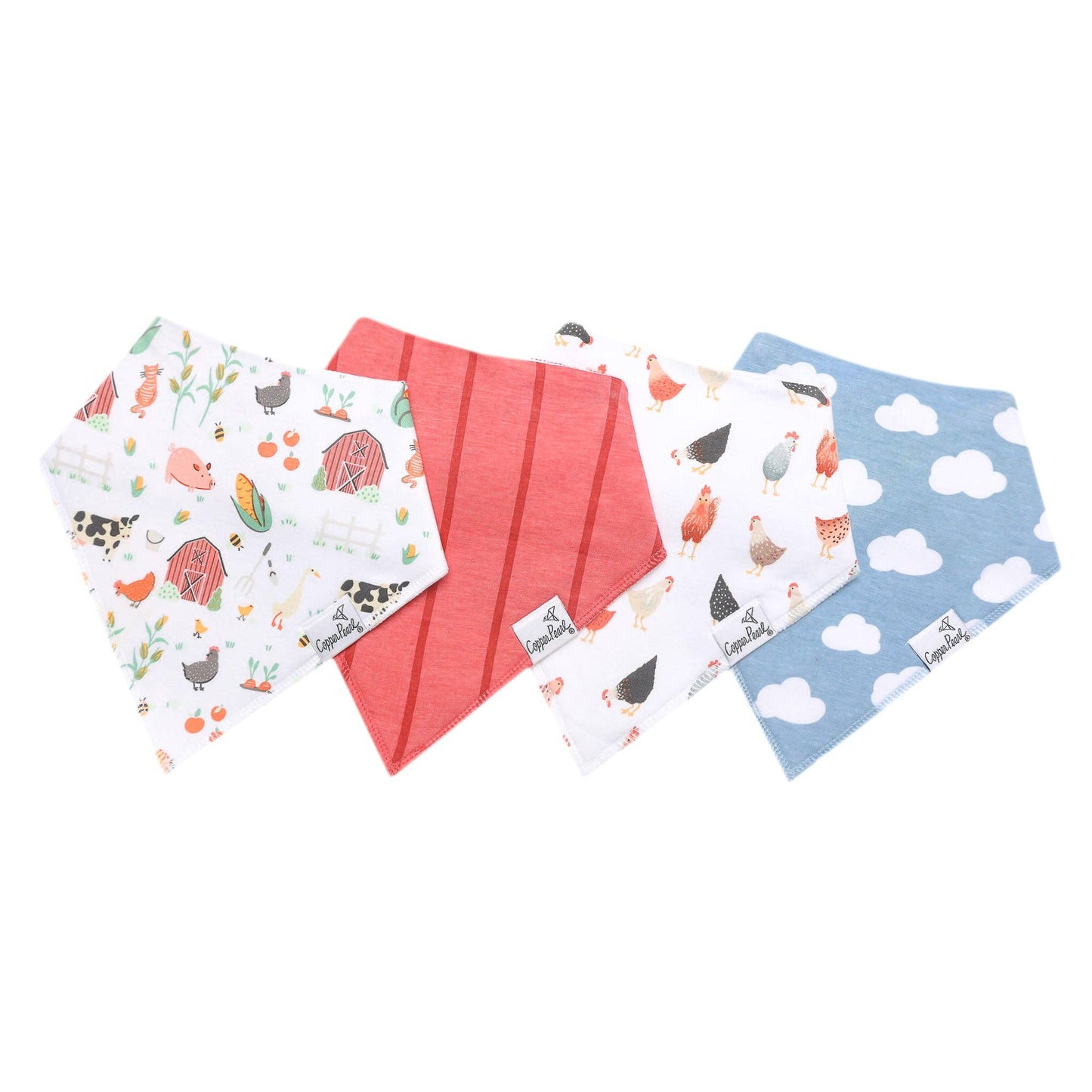 Copper Pearl | 4 Pack Baby Bandana Bibs - Farmstead