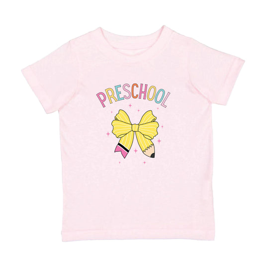 Preschool Pencil Bow Short Sleeve T-Shirt
