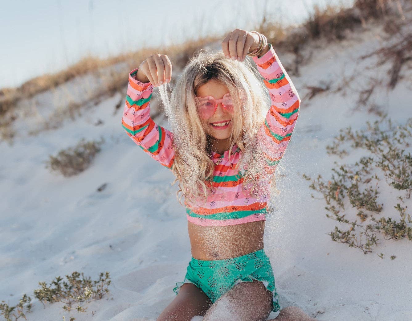 Watermelon 2-Piece Rash Guard Swimsuit