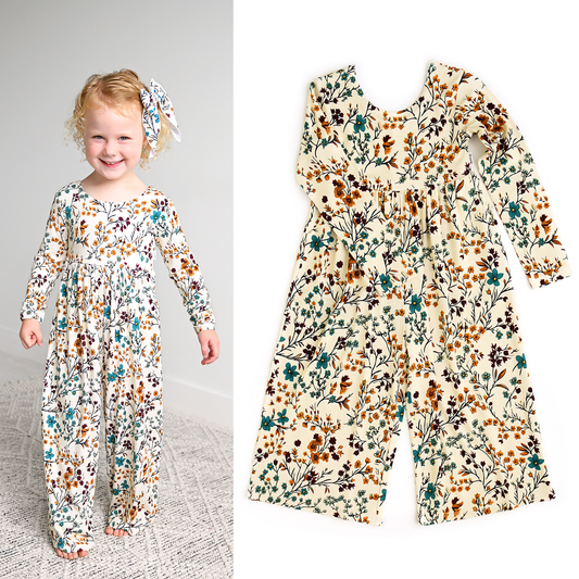 Maren Bamboo Floral Wide Leg Romper