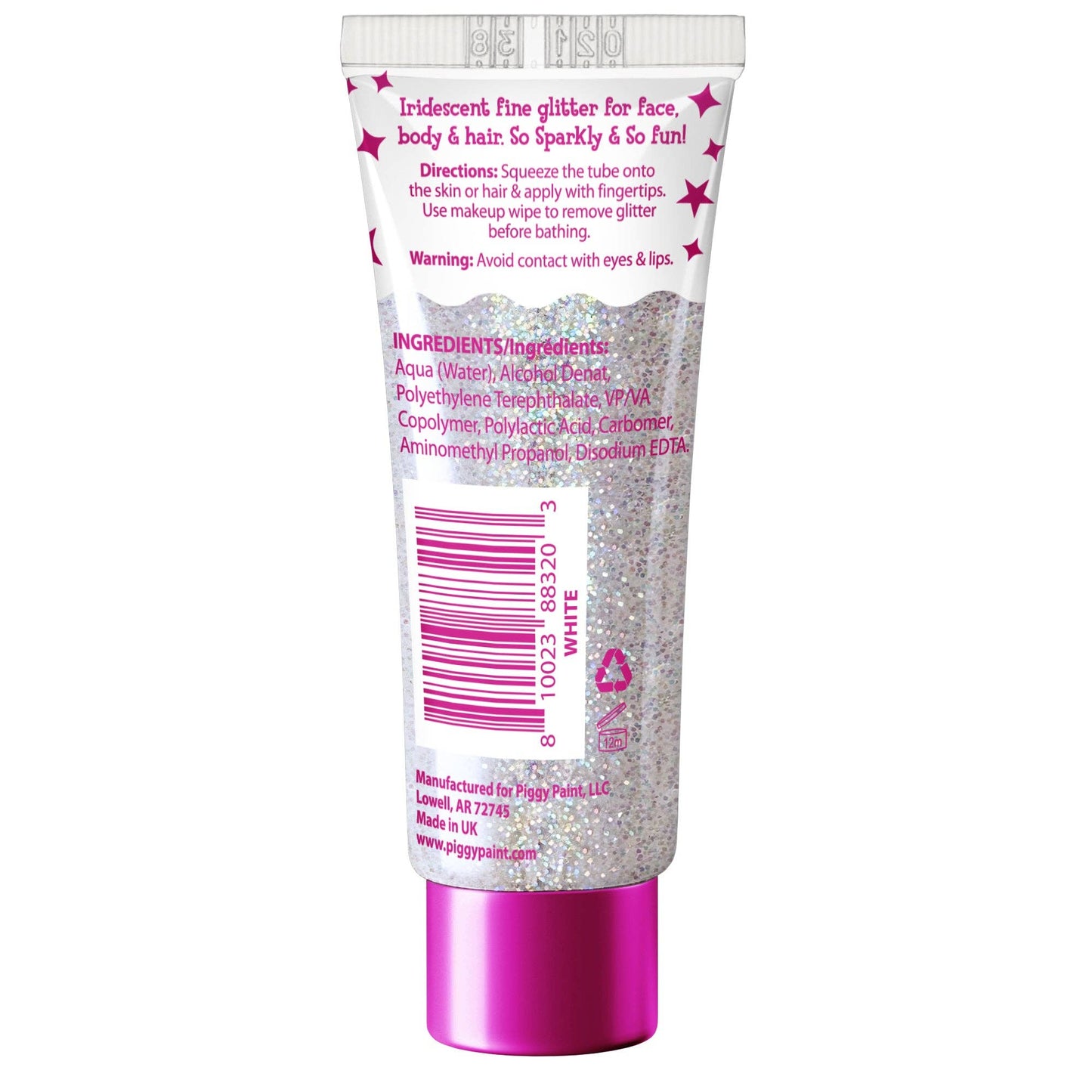 Piggy Paint - Super Sparkly Fine Glitter Gel - White