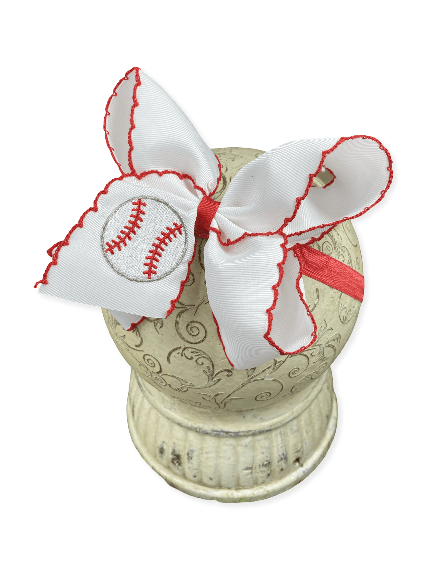 Baseball Moonstitch Embroidered Classic Hair Bow