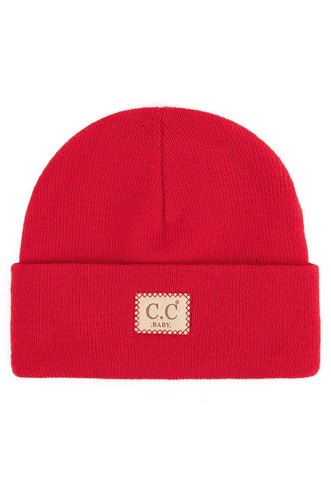 C.C Baby Classic Rib Beanie with C.C Suede Patch