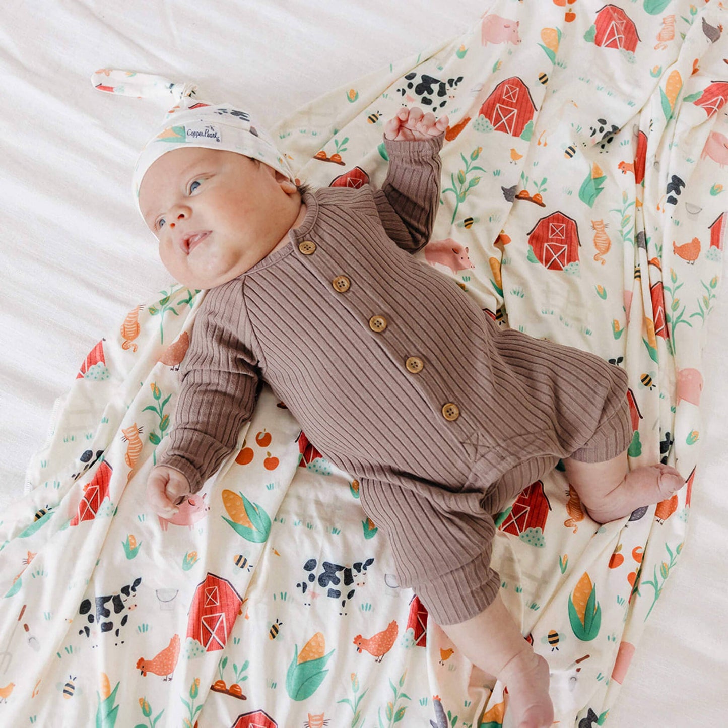 Copper Pearl | Knit Swaddle Blanket - Farmstead