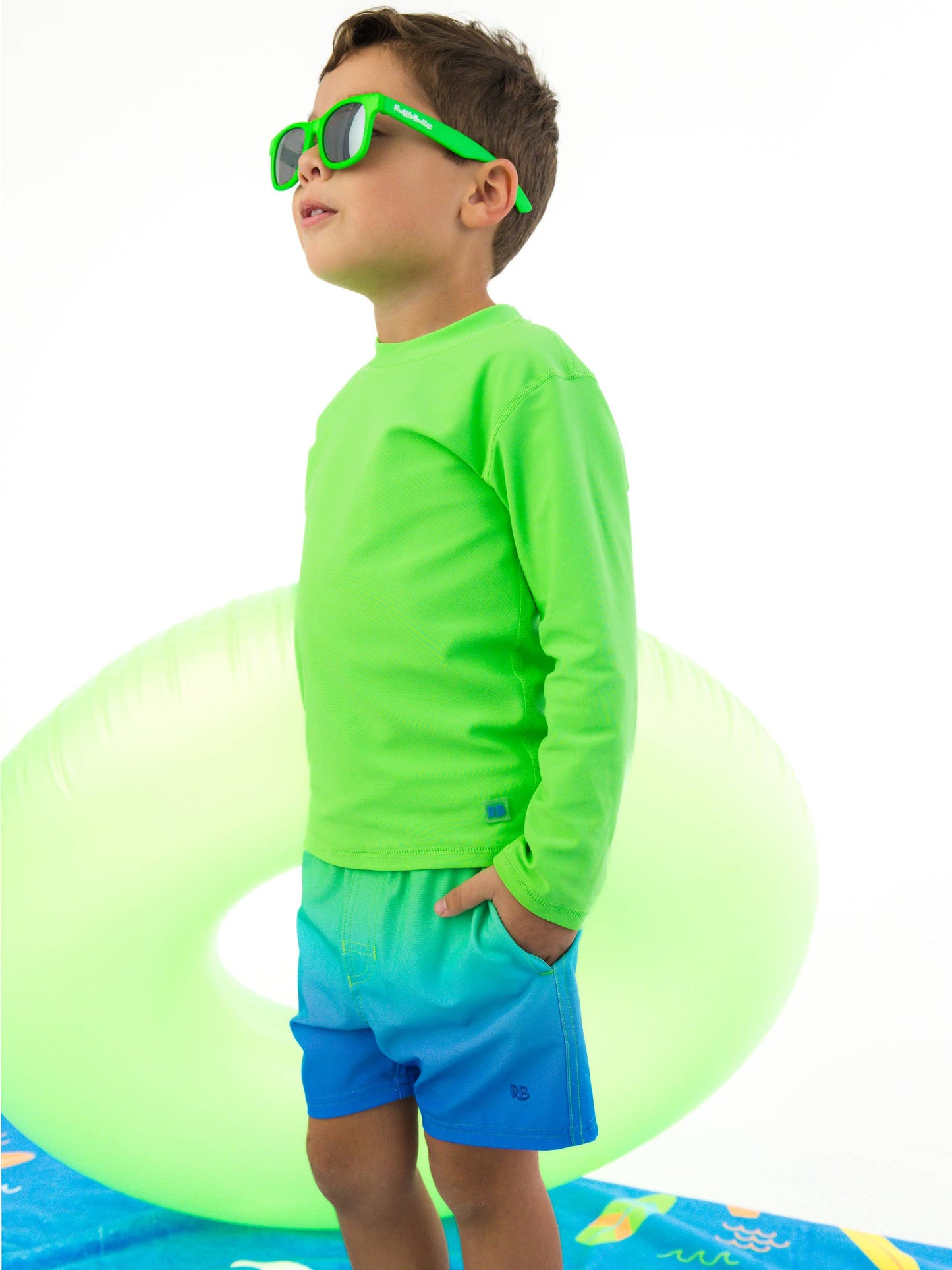 RuffleButts + RuggedButts - Kids Neon Lime Classic Sunglasses