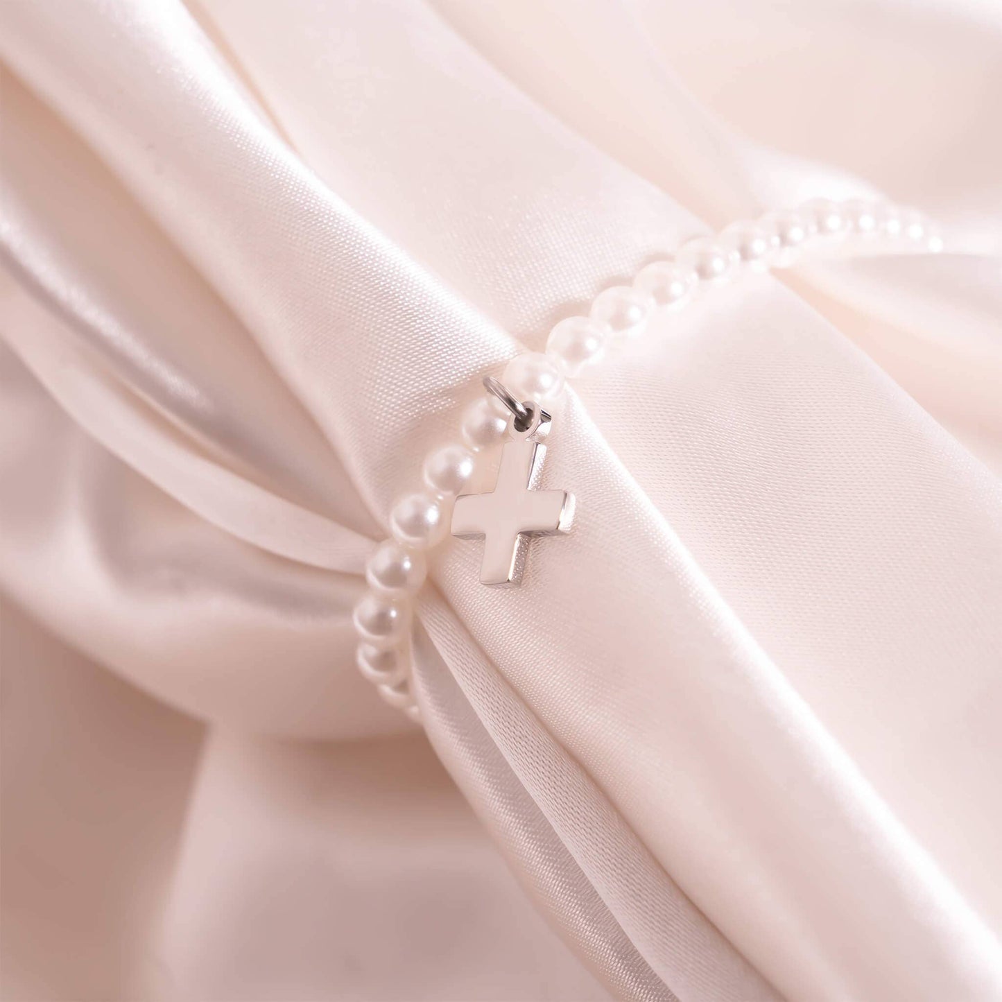 Pearl Cross Bracelet