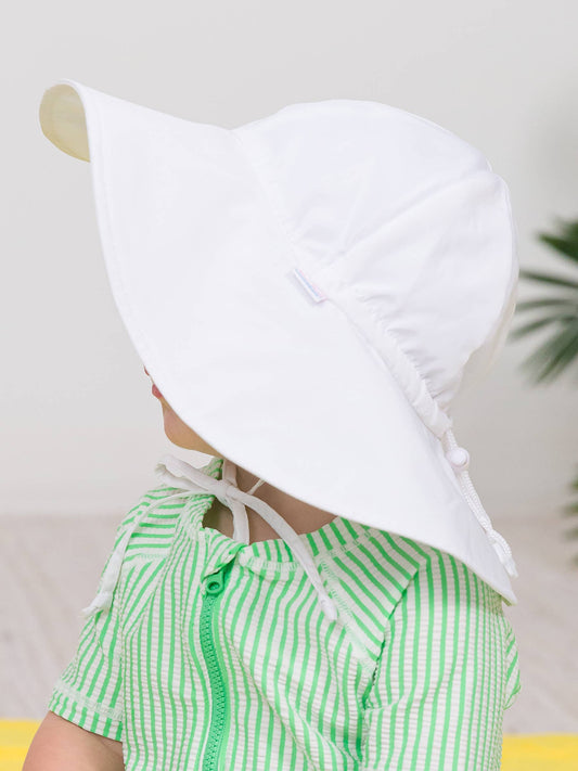 RuffleButts + RuggedButts - Kids White Sun Protective Hat