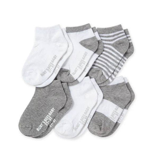 Baby Ankle Socks 6 Pack - Heather Gray | Organic Cotton