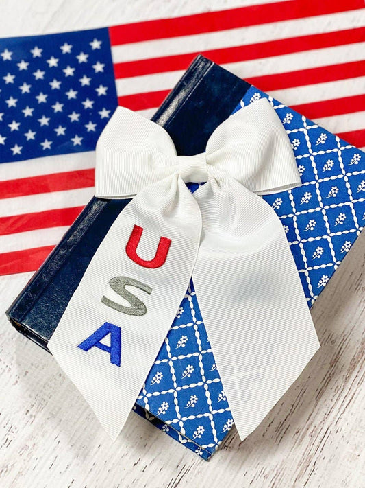 USA Embroidered Longtail Bow