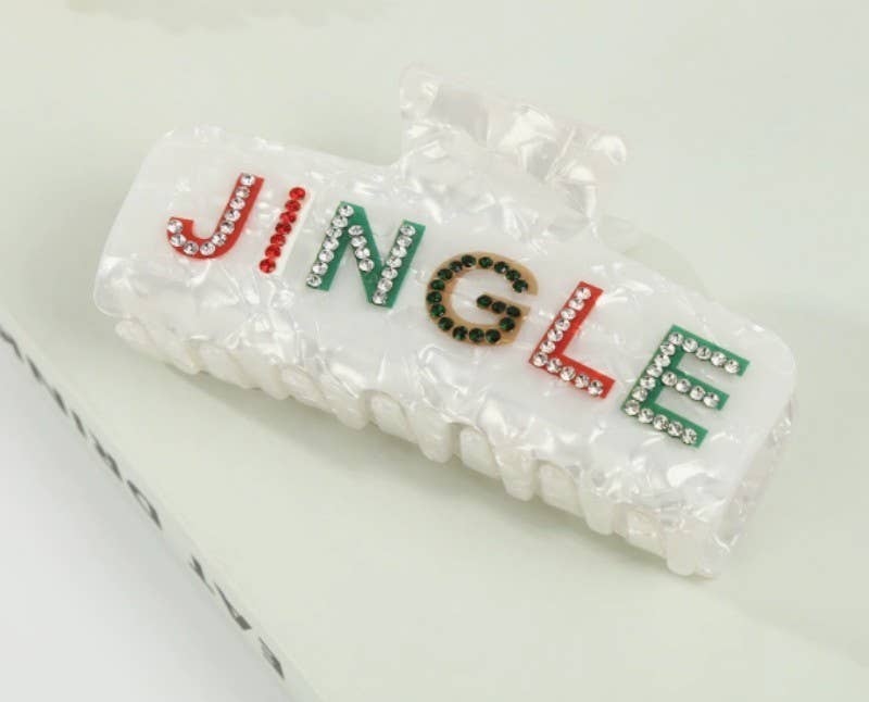 Christmas Hair Claw Clips - Jingle, Ho Ho Ho, Joy