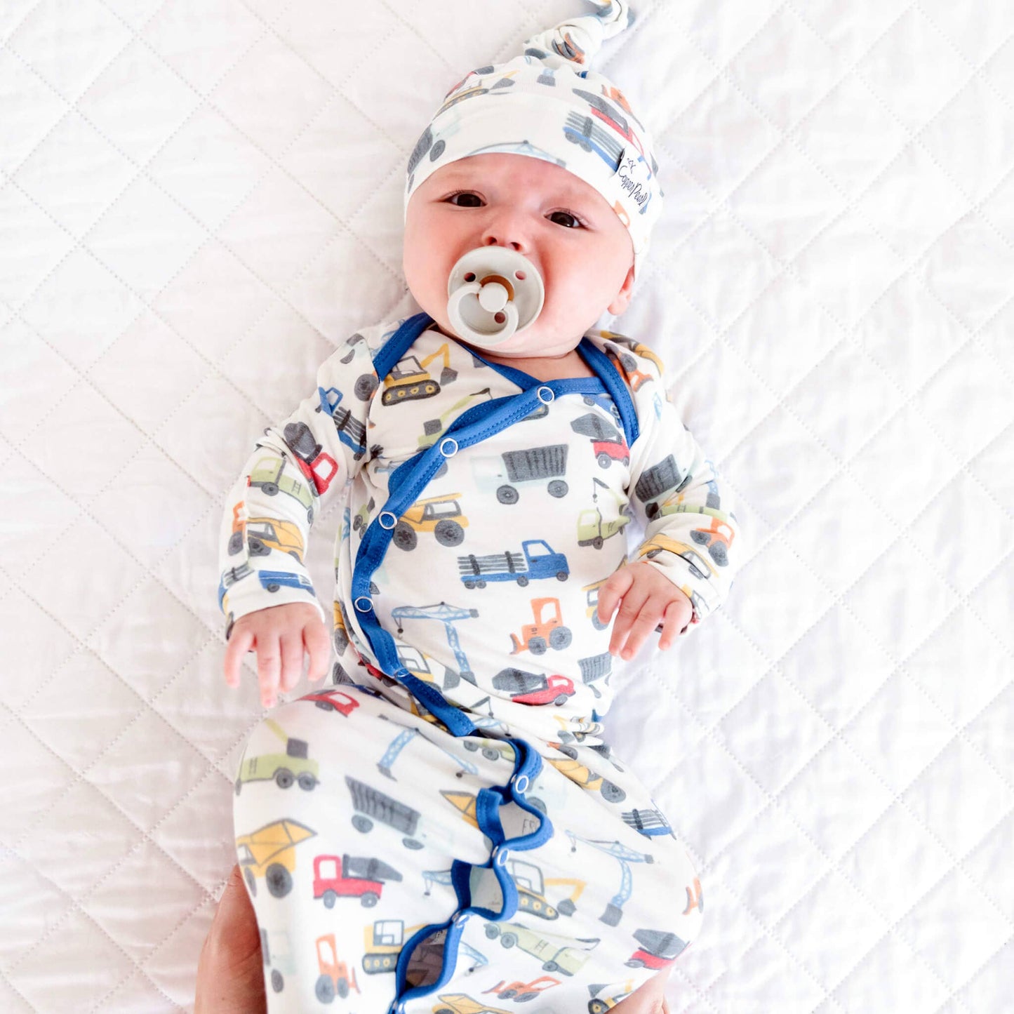 Copper Pearl | Newborn Knotted Gown - Diesel