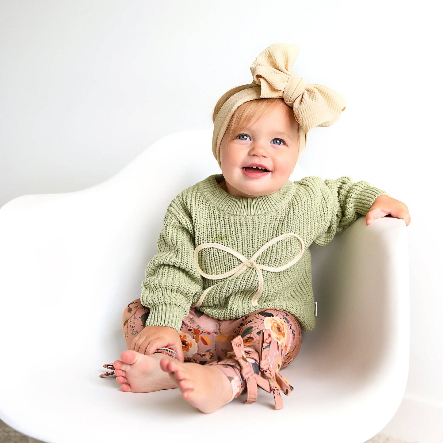 Green Bow Oversized Sweater