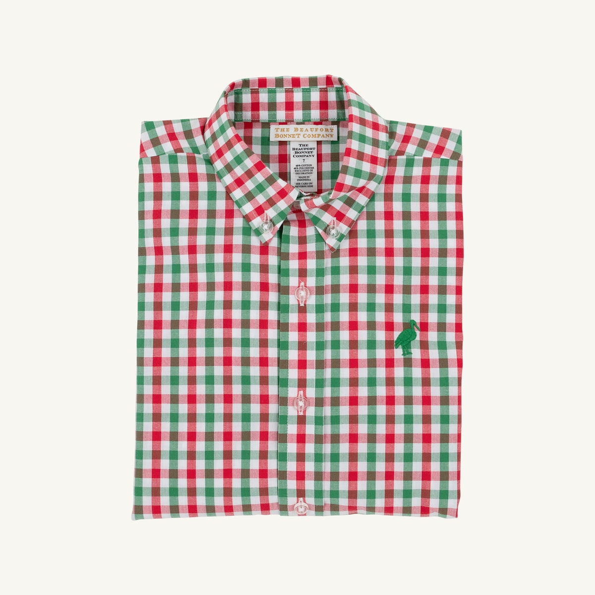 TBBC | Deans List Dress Shirt - Richmond Red and Kiawah Kelly Green Gingham with Kiawah Kelly Green